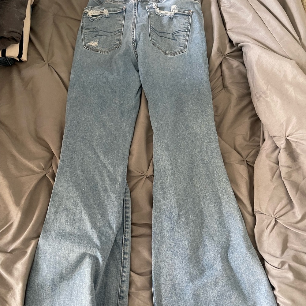 American Eagle Outfitters Blue Flare Wide Leg Jeans